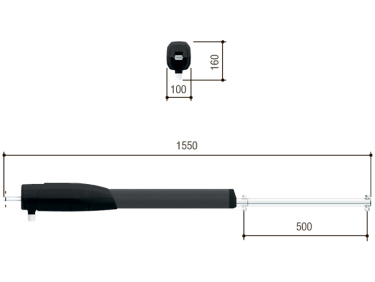 801MP-0060 ATS50AGS Привод 230 В линейный, самоблокирующийся, со встроенными концевыми выключателями, для створок до 5 м.