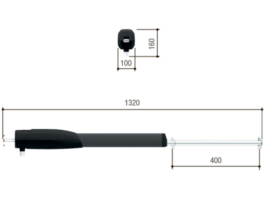 801MP-0050 Привод 230 В линейный, самоблокирующийся, со встроенными концевыми выключателями, для створок до 3 м